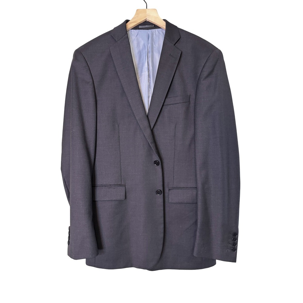 Charles Tyrwhitt Men 40L Tailored Fit 100% Wool Blazer Suit Jacket Charcoal Grey